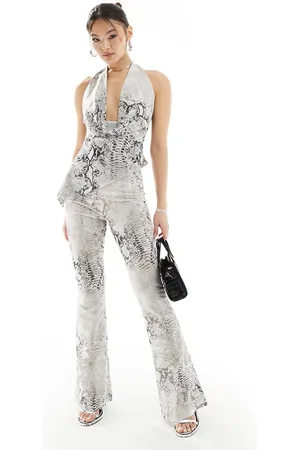 Murci Sheer mesh flared pants in snake - part of a set