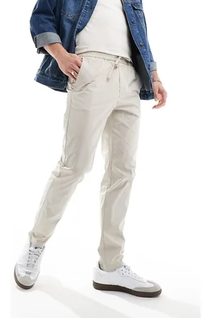 Only & Sons Pull on tapered fit pants in beige
