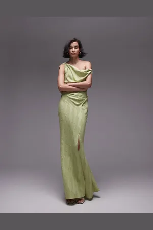 Topshop Jacquard twist maxi skirt in pistachio - part of a set