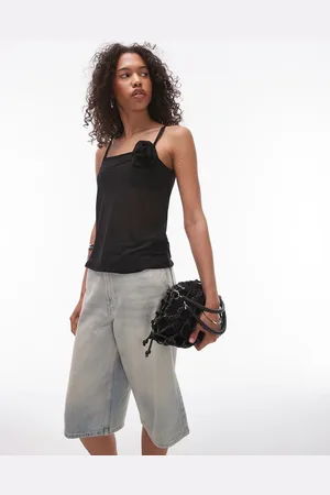 Topshop Sheer corsage cami top in
