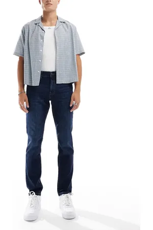 Only & Sons Weft regular fit stretch jeans in dark wash