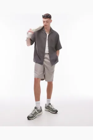 Topman Short sleeve relaxed shirt in charcoal