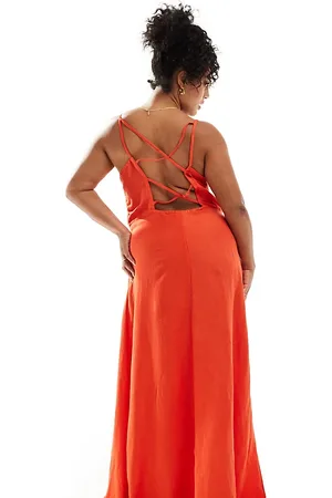 ONLY Strappy linen maxi dress in