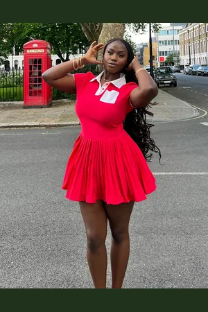 Labelrail X Sumbo Owoyele pleated skirt polo shirt mini dress in