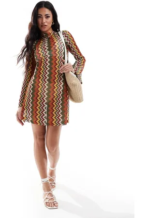 Extro & Vert Crochet mini dress in chevron