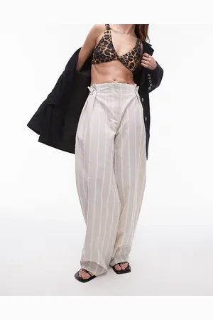 Topshop Textured stripe detail wide leg pants in - part of a set