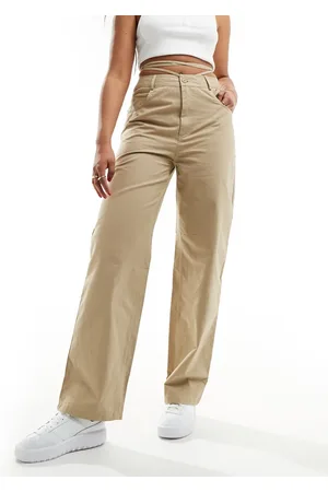Sixth June Tie waist detail pants in beige