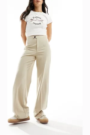 Pull&Bear High waisted tailored pants in beige
