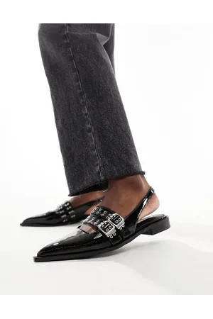 Raid Ichika slingback flats with buckles in patent