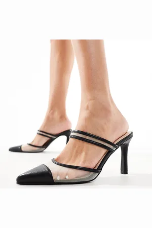 Raid Rasha kitten heel mules in with mesh inserts