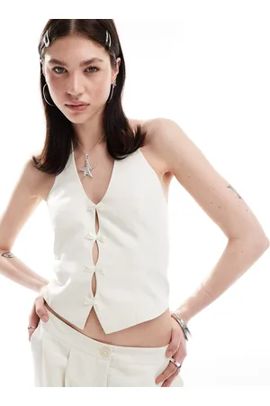 Reclaimed Vest top with bows in - part of a set