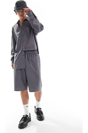 COLLUSION Tailored shorts in charcoal - part of a set