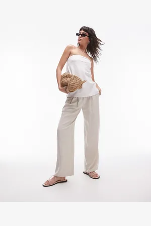 Topshop Linen look longline bandeau top in