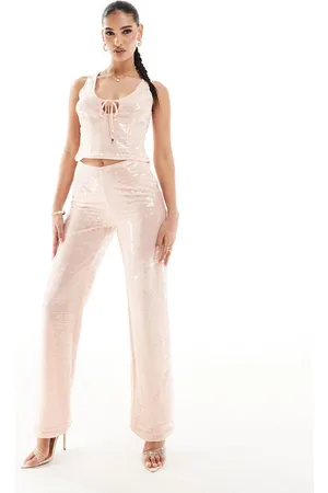 Kaiia Sequin wide leg pants in pale - part of a set