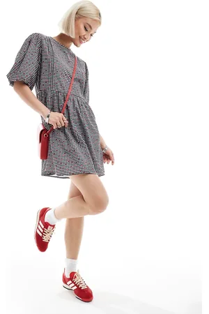 Daisy Street Puff sleeve printed mini smock dress in