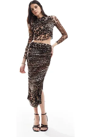 Style Cheat Mesh maxi skirt in leopard - part of a set