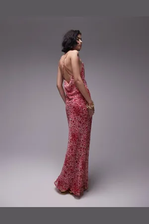 Topshop Occasion maxi slip dress in floral print