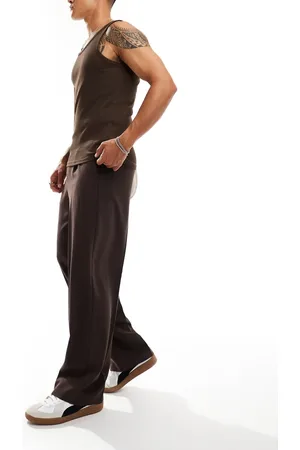 ASOS Smart wide leg pants with front pleats in