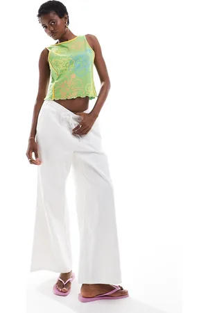 Labelrail X Sumbo Owoyele wide leg relaxed linen pants in off