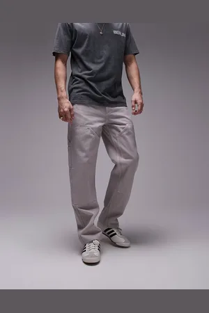 Topman Loose carpenter pants in ecru