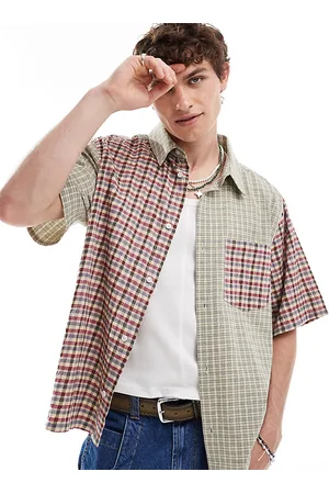 Reclaimed Oversized boxy shirt in spliced check