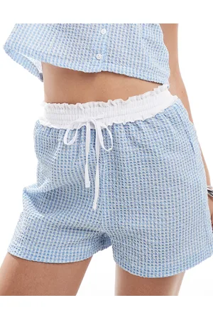 Reclaimed Boxer shorts in and white gingham
