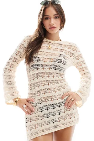 Style Cheat Crochet mini dress in cream