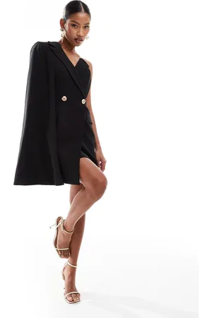 Lavish Alice One shoulder mini blazer dress in