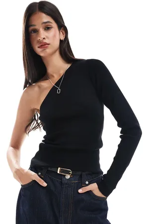 JDY Ribbed one shoulder top in