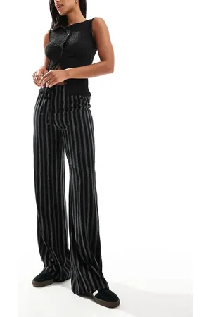 Pull&Bear Striped wide leg pants in