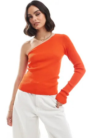 JDY Ribbed one shoulder top in