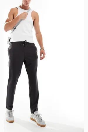 JACK & JONES Tapered drawstring smart pants in dark heather