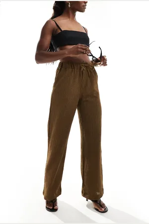 ONLY Pull-on textured straight leg pants in
