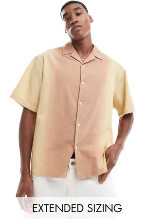 ASOS Oversized linen look utility shirt in ombre
