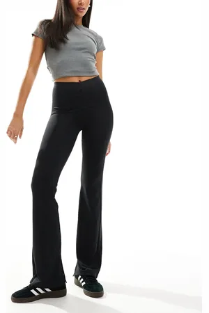 Pull&Bear Polyamide v front sculpt flare pants in