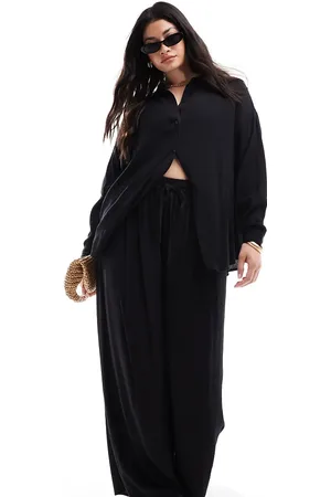 Yours Wide leg crinkle pants in - part of a set