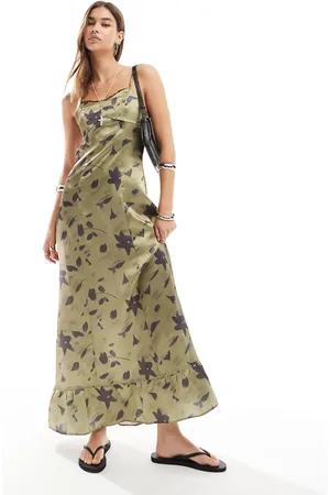 Reclaimed Cami midi dress in print