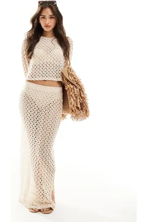 ONLY Crochet maxi skirt in cream - part of a set