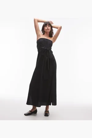 Topshop Tie front bandeau dress in