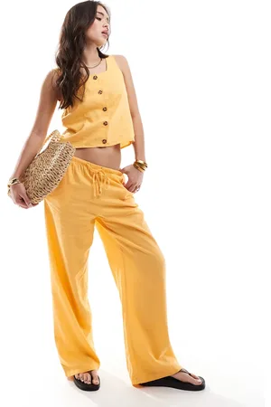 JDY Linen mix straight leg pants in - part of a set