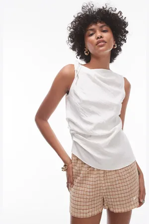 Topshop Knot side sleeveless top in ivory