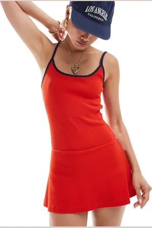 COLLUSION Ribbed mini romper dress in