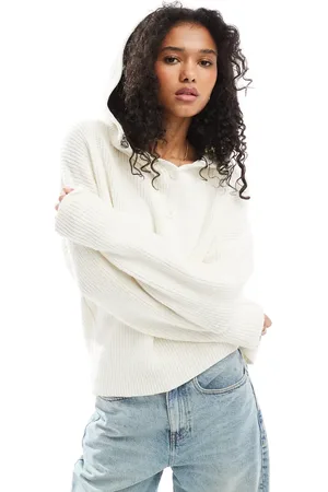 SNDYS Premium cotton hooded button detail sweater in