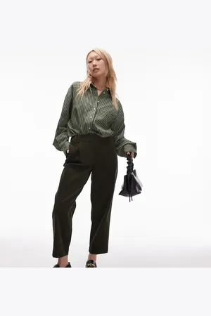Topshop Cord peg pants in khaki
