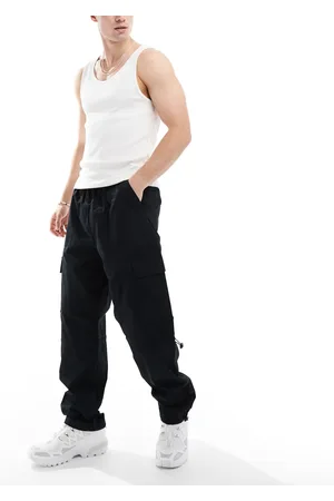 ASOS Poplin cargo pants in with elastic waist