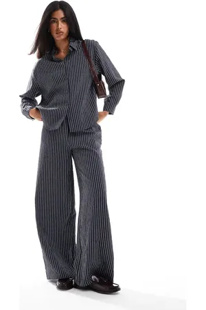 Pull&Bear Wide leg pants in pinstripe - part of a set