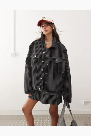 COLLUSION Denim trucker jacket in stripe