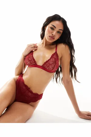 ASOS Sienna lace classic triangle bra in burgundy