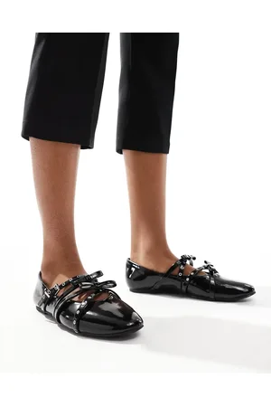 Stradivarius Strappy studded ballet shoes in