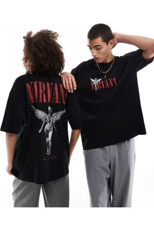 ASOS Unisex oversized license band t-shirt with Nirvana angel prints in